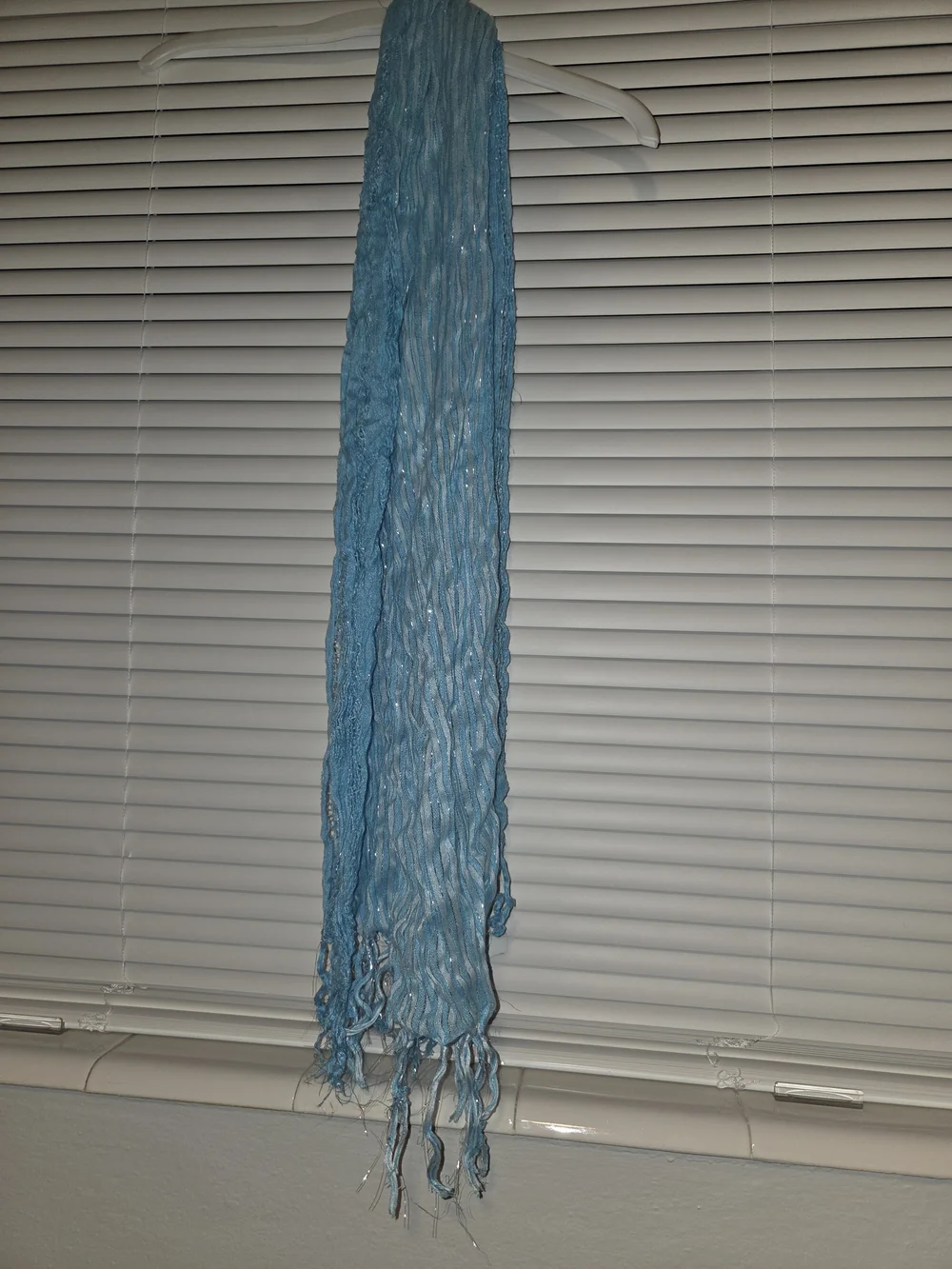 Light Blue Textured Decorative Scarf